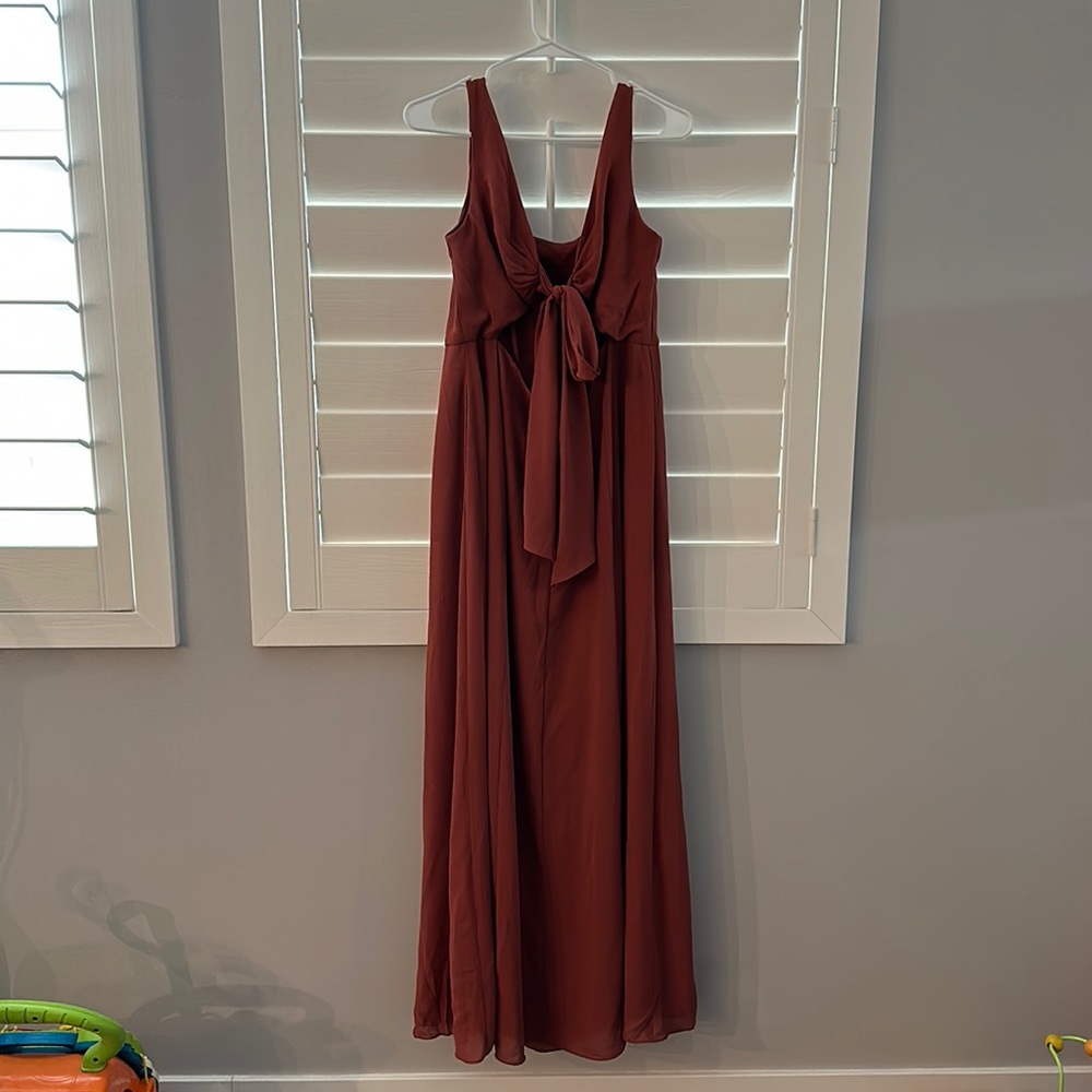 Cinnamon colored bridesmaid dress from David’s bridal